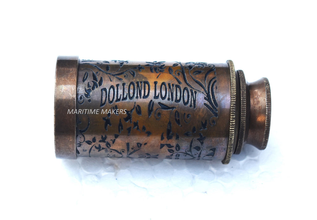 Vintage Dollond London Brass Telescope – Antique Nautical Spyglass with Leather Case image 4