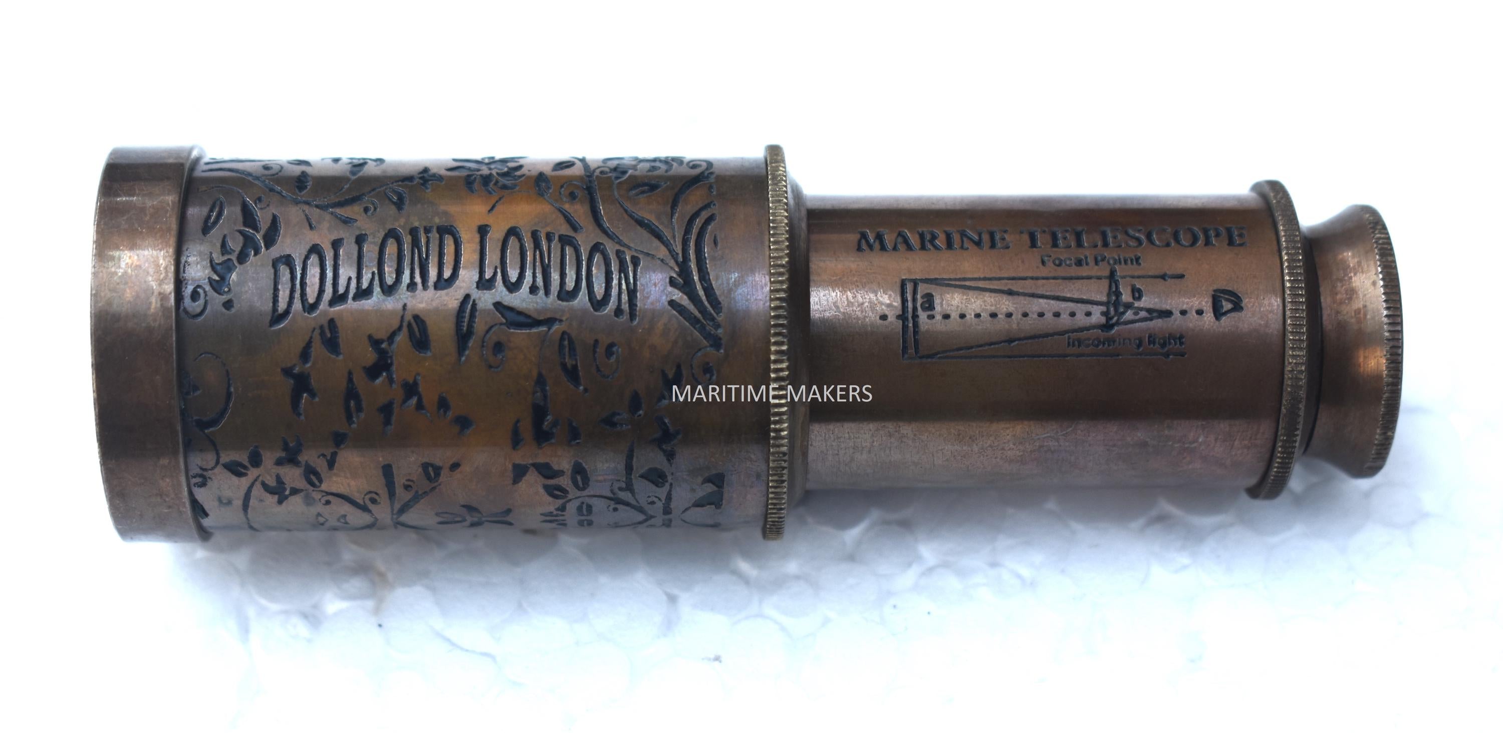 Vintage Dollond London Brass Telescope – Antique Nautical Spyglass with Leather Case image 5
