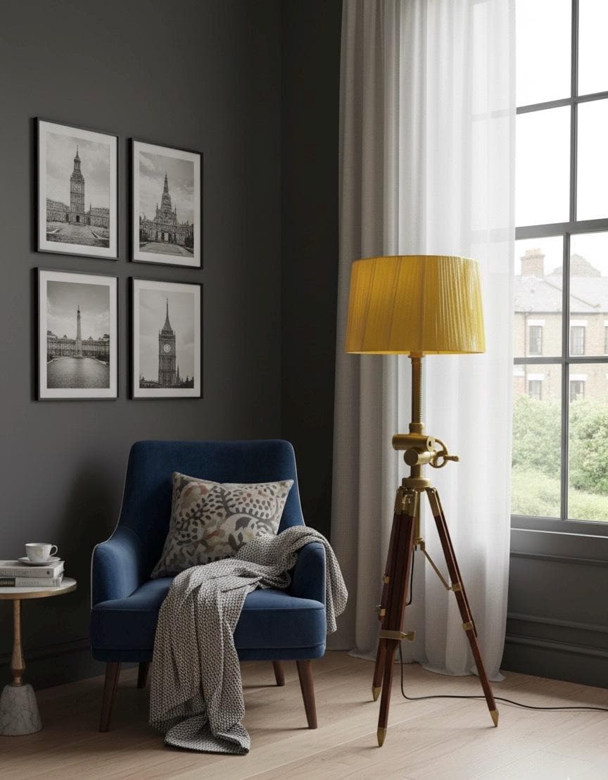 Handcrafted Royal Tripod Table Lamp | Marine Industrial Decor-Adjustable Designer Lamp with Shade-Living Room Bedroom” image 19