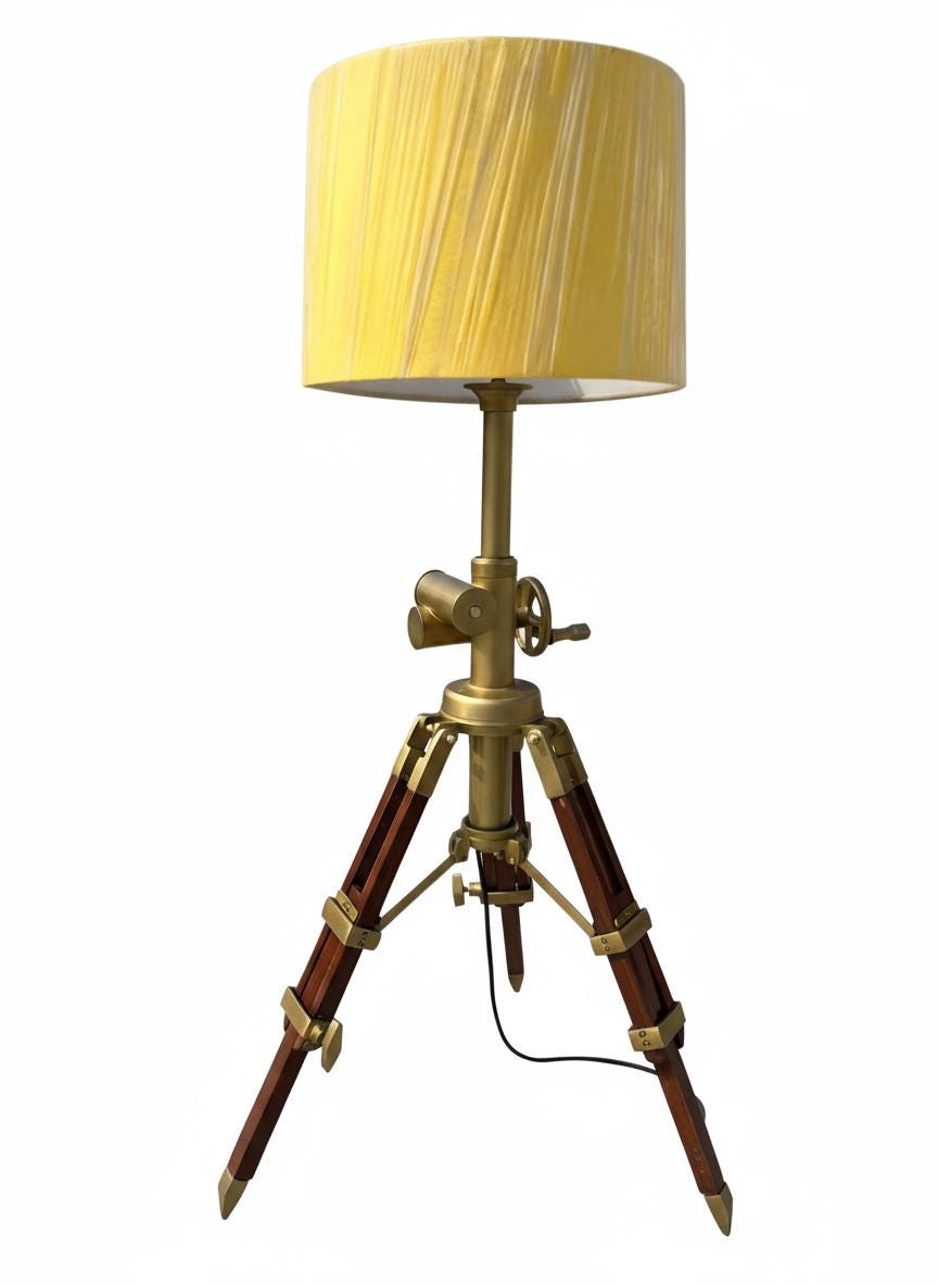 Handcrafted Royal Tripod Table Lamp | Marine Industrial Decor-Adjustable Designer Lamp with Shade-Living Room Bedroom” image 3
