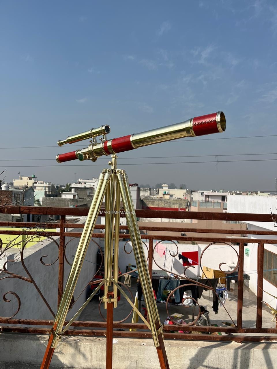 Personalized Luxury Vintage Brass Telescope with Wooden Tripod Nautical Home Decor Explorer-Custom-Engraved-Gift Office & Library -