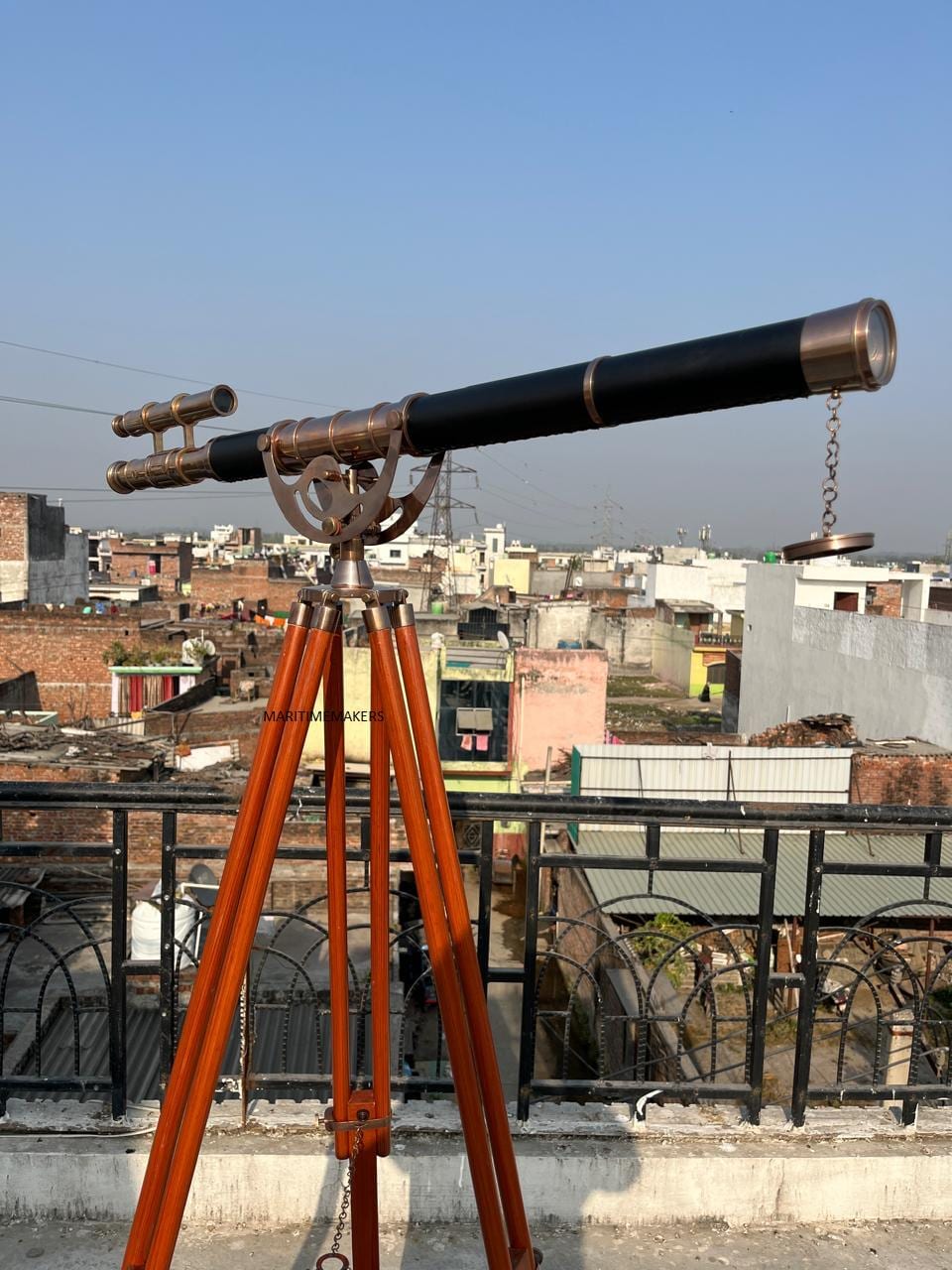 Antique Style Brass Floor Telescope 39" Nautical Décor on Wooden Tripod Handmade-Gift-for-Office & Home-Antique-Luxury-Gift image 15