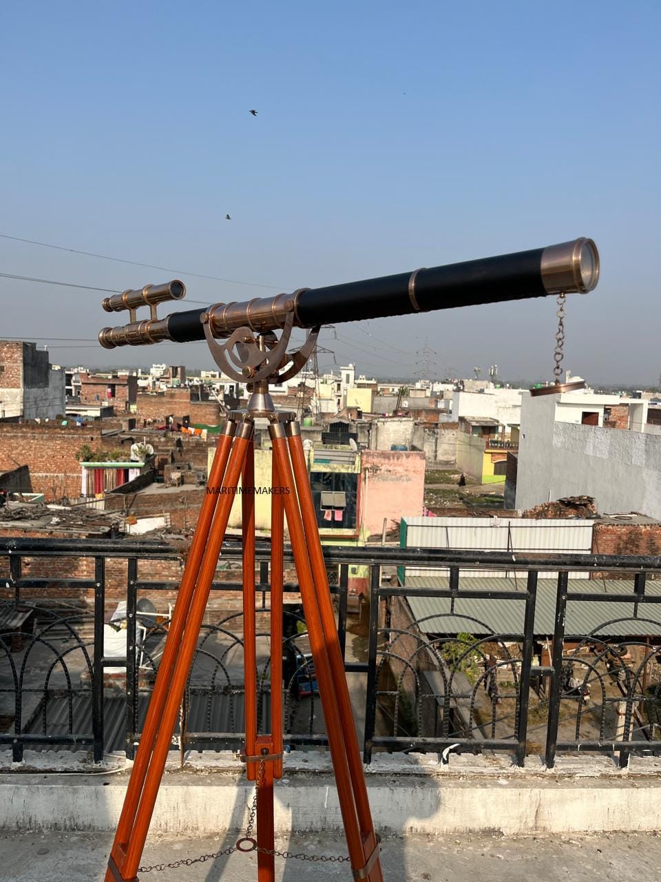 Antique Style Brass Floor Telescope 39" Nautical Décor on Wooden Tripod Handmade-Gift-for-Office & Home-Antique-Luxury-Gift image 14