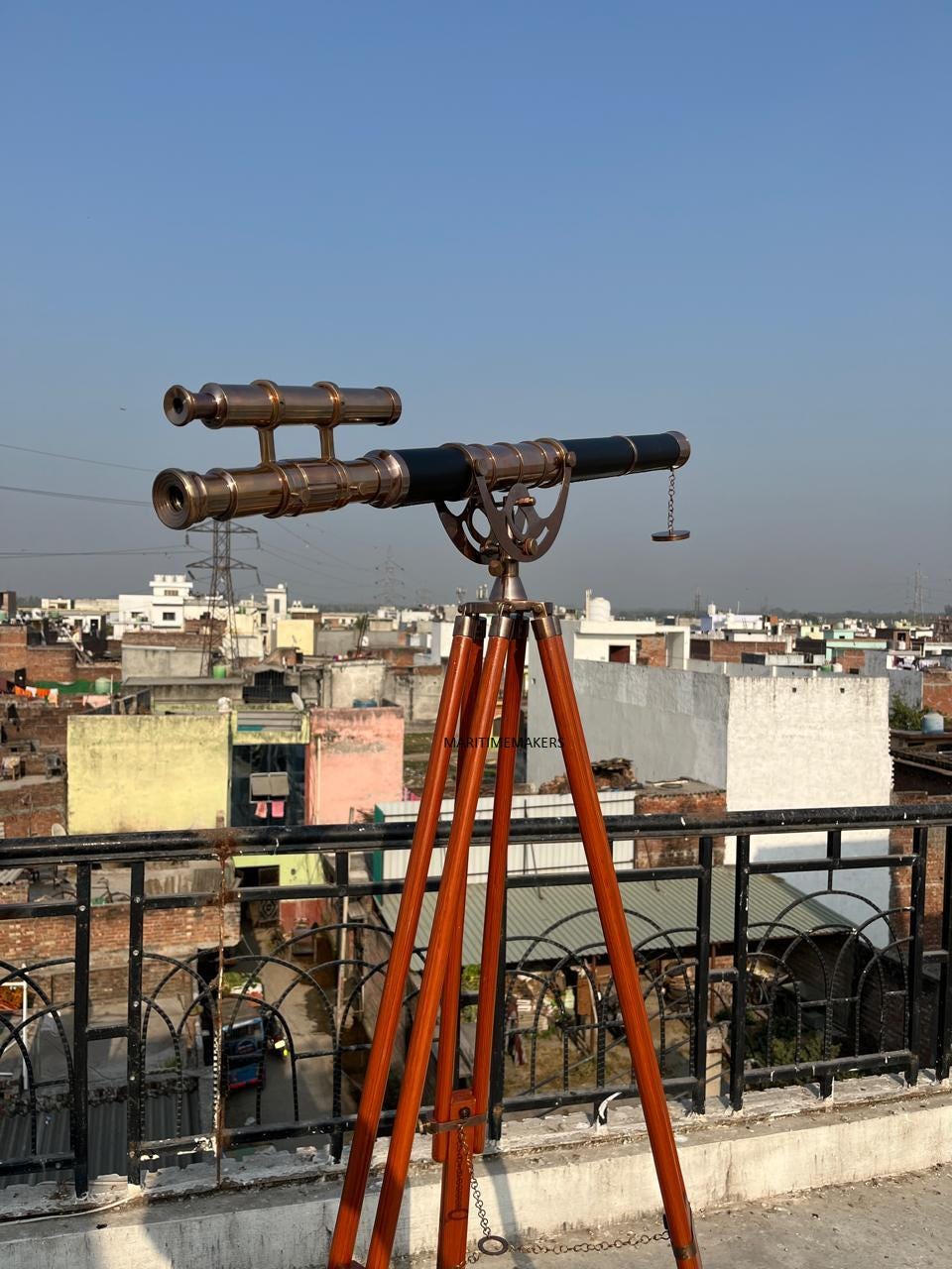 Antique Style Brass Floor Telescope 39" Nautical Décor on Wooden Tripod Handmade-Gift-for-Office & Home-Antique-Luxury-Gift image 12